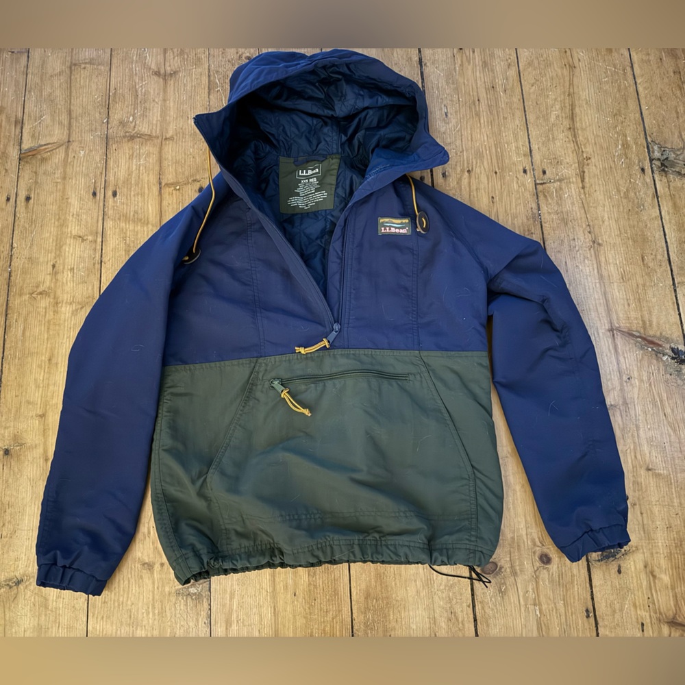 L.L. Bean Navy and Yellow Hooded Jacket